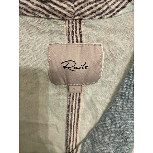 RAILS Thea Stripe Tie Front Top In Highland Stripe, Size Large, MSRP $148 - Picture 8 of 12